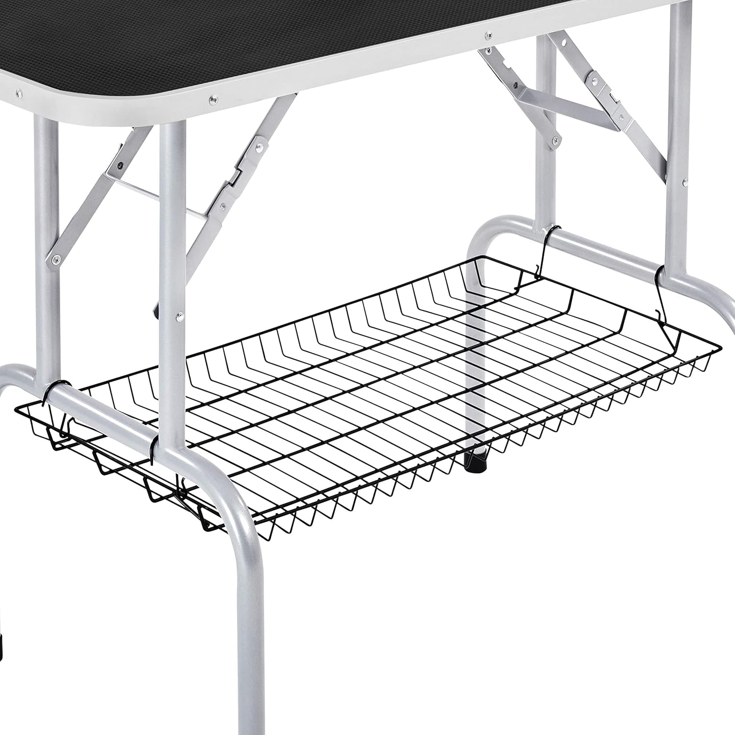 46'' Pet Grooming Table for Large Dogs Adjustable Height Portable Trimming Table Drying Table W/Arm/Noose/Mesh Tray Maximum Capacity up to 265Lb, Black
